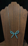 The Turquoise Bow Bar Necklace